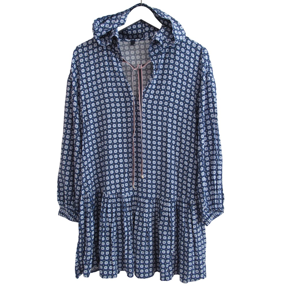 Tommy Hilfiger Dress Women's Small Blue White Hood Pullover